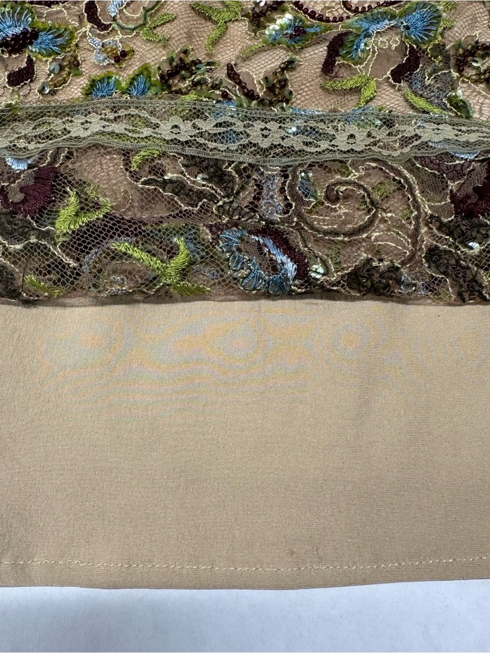 Vintage Savannah Studio Beaded Cami Top Y2K Size S Sequin Embroidered Mesh Fairy - Picture 9 of 16
